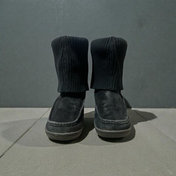 The North Face Boots Winter Tall Sweater Knit Black Suede PrimaLoft Women's 7.5 - Picture 4 of 9